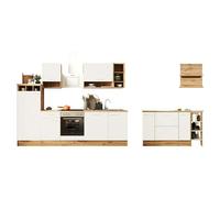 Cocina de isla Hilde (Ancho: 280 cm, Blanco, Con electrodomésticos)