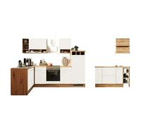 Cocina de isla Hilde (Ancho: 280 cm, Blanco, Mate, Con electrodomésticos)