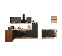 Cocina de isla Hilde (Ancho: 280 cm, Gris, Mate, Con electrodomésticos)