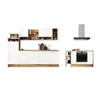 Cocina de isla Hilde con fuego (Ancho: 280 cm, Blanco, Con electrodomésticos)