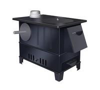 Cocina de Leña con Horno y Chimeneas Gran Disipación de Calor, Cocina Economica de Leña Multiusos para Calentar, Cocinar y Abastecer de Agua, Soldadura Integral Sin Fugas de Humo(50.5 * 30.5 * 41cm)