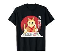 Cocina de Sushi para Gatos con Puesta de Sol Japonesa Camiseta