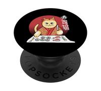Cocina de Sushi para Gatos con Puesta de Sol Japonesa PopSockets PopGrip Adhesivo