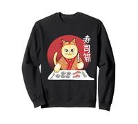 Cocina de Sushi para Gatos con Puesta de Sol Japonesa Sudadera