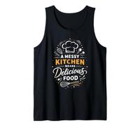 Cocina Desordenada Comida Deliciosa Amante Cocina Camiseta sin Mangas