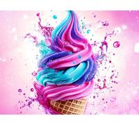 Cocina Diamond Painting Adultos, 5D Helado Diamond Painting Kit Completo, DIY Ronda Diamante Pintura Cuadro Diamantes Cristal Principiante Art Punto de Cruz Set para Decoración Pared 70x90cm, Model35