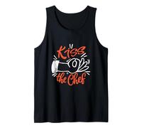 Cocina Divertida Kiss The Chef, Entusiasta de la Cocina, Amante de la Cocina Camiseta sin Mangas