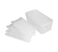 Cocina doméstica de grado alimenticio Bandeja para moldes para cubitos de hielo DIY Máquina para hacer hielo con caja de almacenamiento Tapa sellada para cócteles Whisky Café (Hielera de 3,3 L con 4