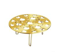 Cocina eficiente con rejilla de vapor de acero inoxidable adecuada para todos los utensilios de cocina (17,5 cm, dorado)