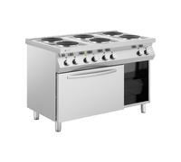 Cocina eléctrica para gastronomía - 15600 W - 6 placas - con horno de convección - Royal Catering