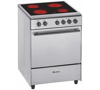 Cocina eléctrica vitrocerámica de 4 zonas E604 X.1 + horno eléctrico de 55 l (acero inoxidable) - MEIRELES