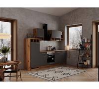 Cocina Equipada Cocina Pequeña Eiche Grau Hilde 280 CM Respekta