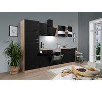 Cocina Equipada Cocina Pequeña Eiche Schwarz Merle 270 CM Respekta