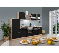 Cocina Equipada Cocina Pequeña Eiche Schwarz Merle 280 CM Respekta