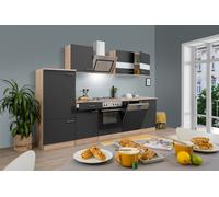 Cocina Equipada Cocina Pequeña Eiche Schwarz Merle 280 CM Respekta