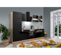 Cocina Equipada Cocina Pequeña Eiche Schwarz Merle 280 CM Respekta