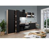 Cocina Equipada Cocina Pequeña Eiche Schwarz Merle 300 CM Respekta