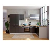 Cocina esquinera (An x Pr: 310 x 172 cm, Gris, Con electrodomésticos)