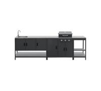 Cocina exterior de 3 módulos con barbacoa de gas de 3 quemadores con patas, barbacoa de gas naxos + 3 módulos, 100x51x87,5 cm