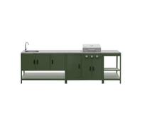 Cocina exterior de 3 módulos con barbacoa de gas de 3 quemadores con patas, barbacoa de gas naxos + 3 módulos, 100x51x87,5 cm