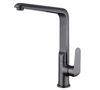 Cocina High ARC 360 ° Fregadero Giratorio Manejo de latón de un Solo manejo de Agua fría, Fruta de un Solo Agujero y de Lavado de Vegetales, Gris (Gris)