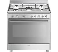 SMEG SX91GM Cocina 90CM Horno Eléctrico Aireado 5 Fuegos Inox Dual Fuel Ce.a
