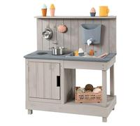Cocina infantil Mud Expert (80 x 40 x 90 cm, Madera, Gris)