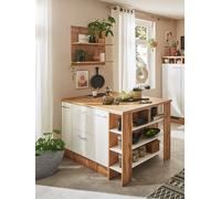 Cocina Isla De Cocina Hilde 150 CM Con Estante Suspendido Blanco Respekta