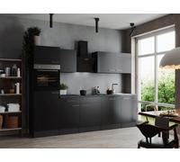 Cocina Línea De Cocina Bloque De Cocina Gris Mate Negro Oliver 280 CM Respekta