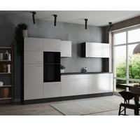 Cocina Línea De Cocina Bloque Vacío Gris Mate Blanco Oliver 340 CM Respekta
