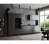 Cocina Línea De Cocina Bloque Vacío Gris Mate Gris Oliver 340 CM Respekta