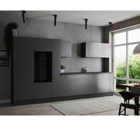 Cocina Línea De Cocina Bloque Vacío Gris Mate Gris Oliver 370 CM Respekta