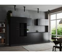 Cocina Línea De Cocina Bloque Vacío Gris Mate Negro Oliver 340 CM Respekta