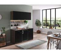 Cocina Línea De Cocina Cocina Individual Roble York Negro Oliver 150 Cm Respekta