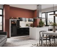 Cocina Línea De Cocina Isla Blanca Negra Amanda 310 Cm Respekta Premium