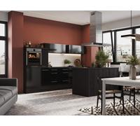 Cocina Línea De Cocina Isla Cocina Roble Negro Amanda 310 CM Respekta Premium