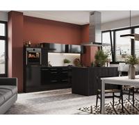 Cocina Línea De Cocina Isla De Cocina Roble Negro Amanda 310 CM Respekta Premium