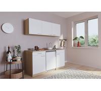 Cocina Mini Cocina Individual Cocina Pequeña Pantry Roble Blanco Luis 150CM