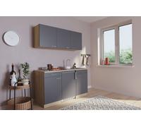Cocina Mini Cocina Individual Cocina Pequeña Pantry Roble Gris Luis 150CM