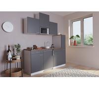 Cocina Mini Cocina Singlekueche Cocina Pequeña Blanco Gris Luis 180CM respekta
