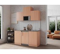 Cocina Mini Cocina Singlekueche Cocina Pequeña Bloque de Cocina Haya Gerda 150CM