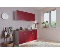Cocina Mini Cocina Singlekueche Cocina Pequeña Pantry Blanco Rojo Luis 150CM