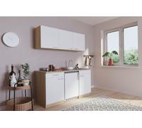 Cocina Mini Cocina Singlekueche Cocina Pequeña Pantry Roble Blanco Luis 150CM
