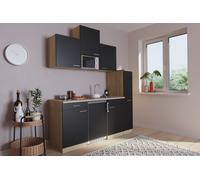 Cocina Mini Cocina Singlekueche Cocina Pequeña Roble Negro Luis 180CM respekta