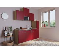 Cocina Mini Cocina Singlekueche Cocina Pequeña Roble Rojo Luis 180CM