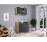 Cocina Mini Individual Pequeña Pantry Roble Gris Levin 100 CM respekta