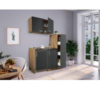 Cocina Mini Individual Pequeña Pantry Roble Gris Levin 130 CM respekta
