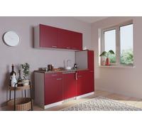 Cocina Minicocina Cocina Simple Línea De Cocina Blanca Roja Luis 180 CM Respekta