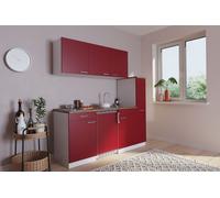 Cocina Minicocina Cocina Simple Línea De Cocina Blanca Roja Luis 180 CM Respekta