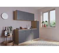 Cocina Minicocina Cocina Simple Línea De Cocina Roble Gris Luis 180 CM Respekta